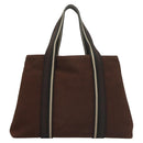 HERMES Trocha Horizontal Zonal MM Hand Bag Canvas Brown Black Auth bs26991-2