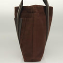 HERMES Trocha Horizontal Zonal MM Hand Bag Canvas Brown Black Auth bs26991-3