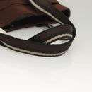HERMES Trocha Horizontal Zonal MM Hand Bag Canvas Brown Black Auth bs26991-7