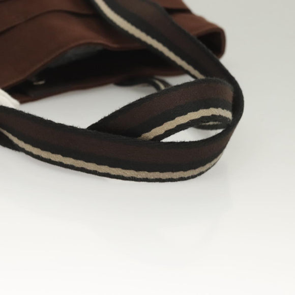 HERMES Trocha Horizontal Zonal MM Hand Bag Canvas Brown Black Auth bs26991