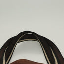 HERMES Trocha Horizontal Zonal MM Hand Bag Canvas Brown Black Auth bs26991-8