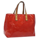 LOUIS VUITTON Monogram Vernis Reade PM Hand Bag Red Rouge M91088 LV Auth bs26993-1