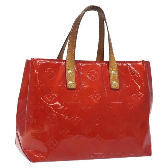 LOUIS VUITTON Monogram Vernis Reade PM Hand Bag Red Rouge M91088 LV Auth bs26993