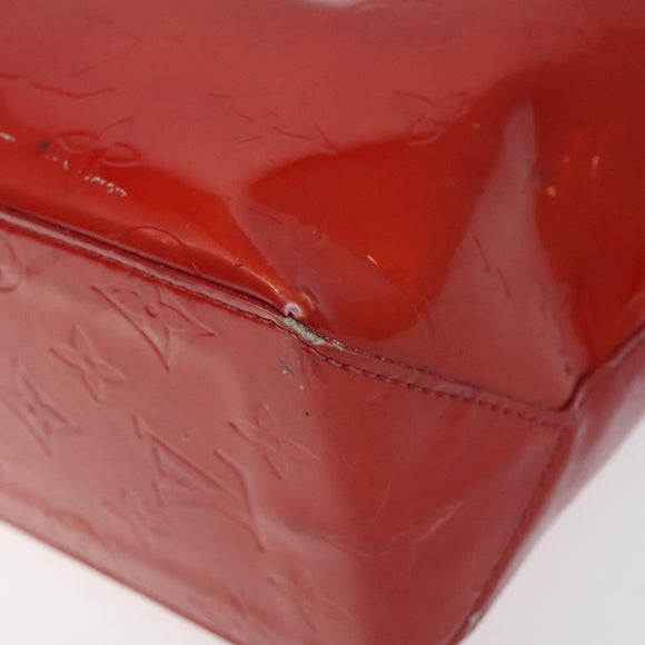 LOUIS VUITTON Monogram Vernis Reade PM Hand Bag Red Rouge M91088 LV Auth bs26993