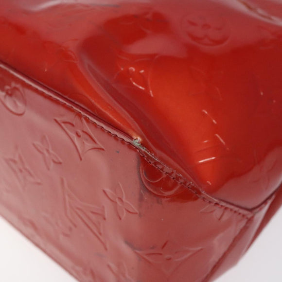 LOUIS VUITTON Monogram Vernis Reade PM Hand Bag Red Rouge M91088 LV Auth bs26993