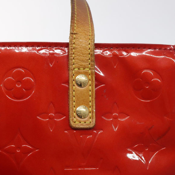 LOUIS VUITTON Monogram Vernis Reade PM Hand Bag Red Rouge M91088 LV Auth bs26993
