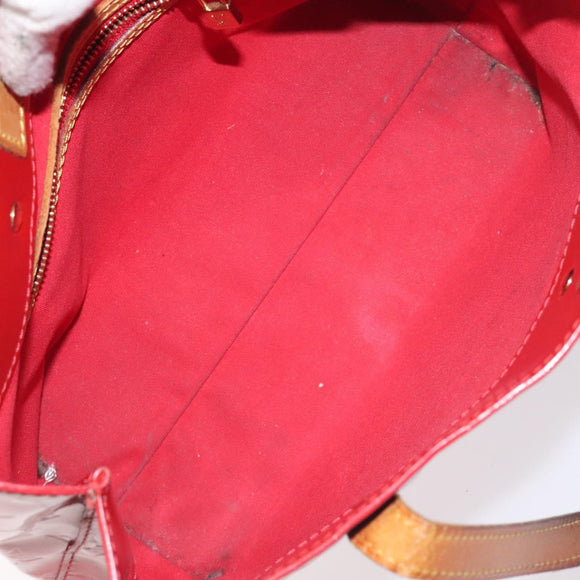 LOUIS VUITTON Monogram Vernis Reade PM Hand Bag Red Rouge M91088 LV Auth bs26993
