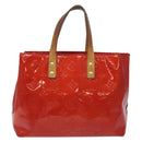 LOUIS VUITTON Monogram Vernis Reade PM Hand Bag Red Rouge M91088 LV Auth bs26993-13