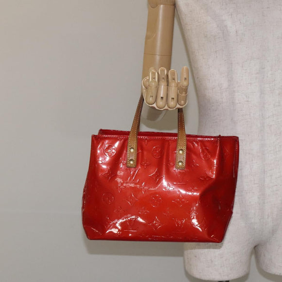 LOUIS VUITTON Monogram Vernis Reade PM Hand Bag Red Rouge M91088 LV Auth bs26993