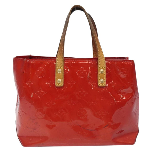 LOUIS VUITTON Monogram Vernis Reade PM Hand Bag Red Rouge M91088 LV Auth bs26993