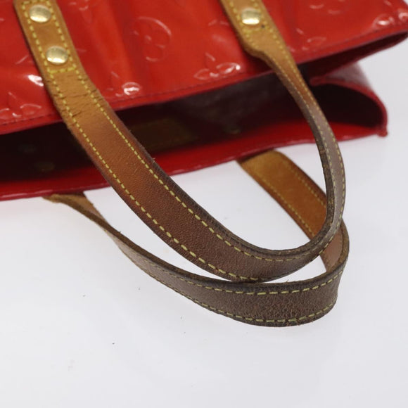 LOUIS VUITTON Monogram Vernis Reade PM Hand Bag Red Rouge M91088 LV Auth bs26993