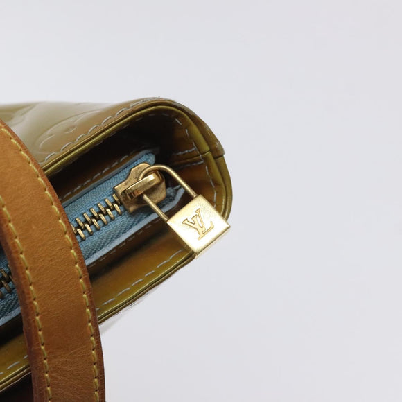 LOUIS VUITTON Monogram Vernis Houston Hand Bag Baby Blue M91005 LV Auth bs26994