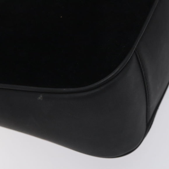 GUCCI Bamboo Hand Bag Suede Leather Black Gold 001 3444 1638 Auth bs27007