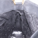 GUCCI Bamboo Hand Bag Suede Leather Black Gold 001 3444 1638 Auth bs27007-16