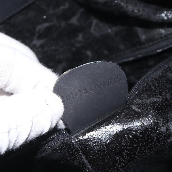 GUCCI Bamboo Hand Bag Suede Leather Black Gold 001 3444 1638 Auth bs27007