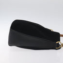 GUCCI Bamboo Hand Bag Suede Leather Black Gold 001 3444 1638 Auth bs27007-4