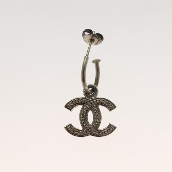 CHANEL Pierce Metal Silver CC Auth bs27017