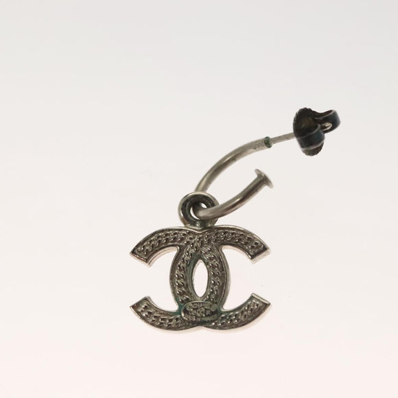 CHANEL Pierce Metal Silver CC Auth bs27017