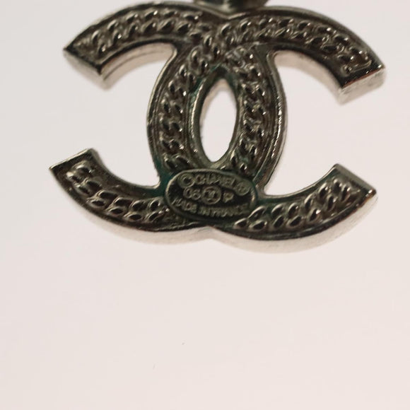 CHANEL Pierce Metal Silver CC Auth bs27017