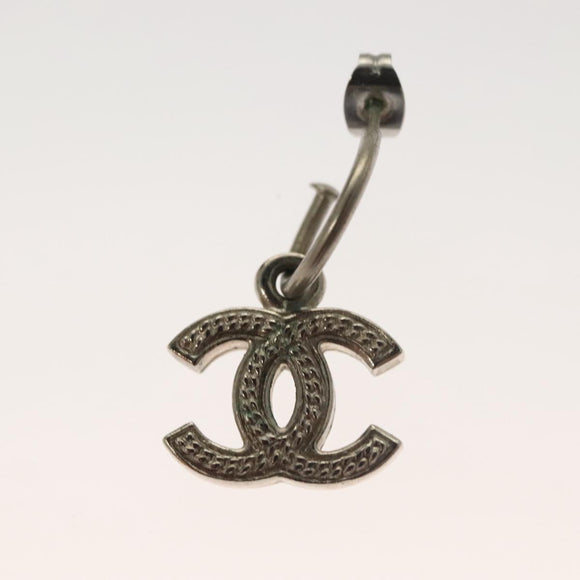 CHANEL Pierce Metal Silver CC Auth bs27017