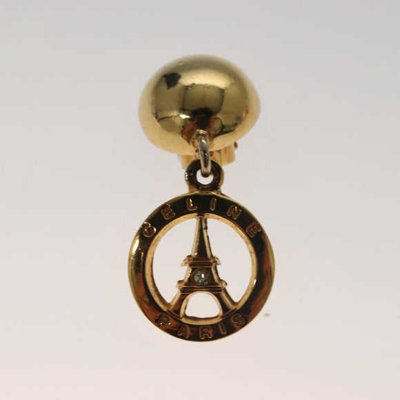CELINE Earring Metal Gold Auth bs27019