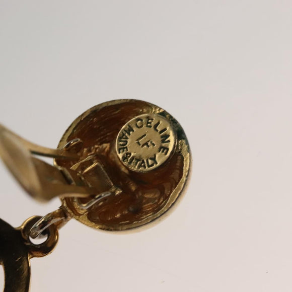 CELINE Earring Metal Gold Auth bs27019