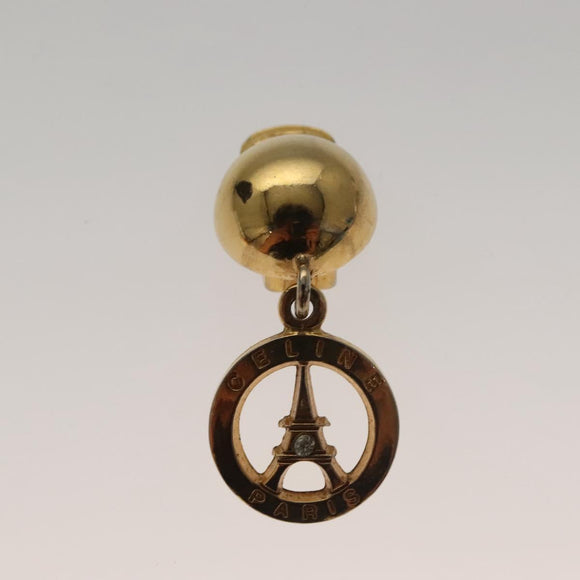 CELINE Earring Metal Gold Auth bs27019
