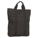 HERMES Her Line Kabas Tote Bag Canvas Gray Silver Auth bs27028-1