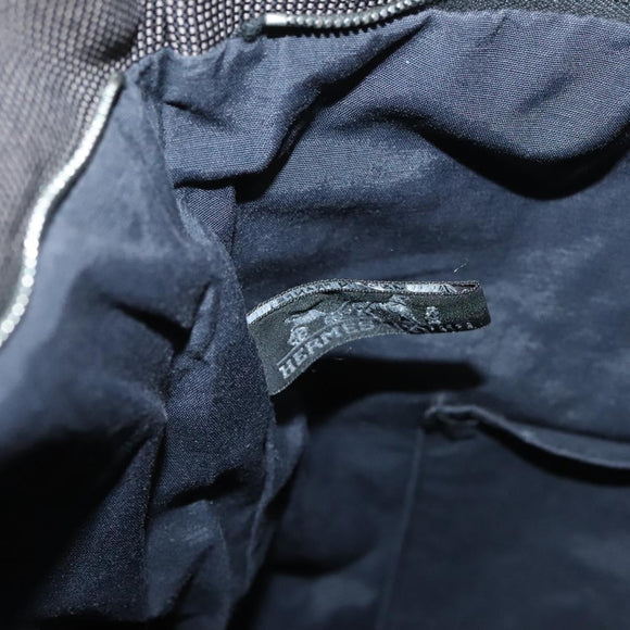 HERMES Her Line Kabas Tote Bag Canvas Gray Silver Auth bs27028