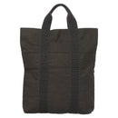 HERMES Her Line Kabas Tote Bag Canvas Gray Silver Auth bs27028-13