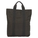 HERMES Her Line Kabas Tote Bag Canvas Gray Silver Auth bs27028-2