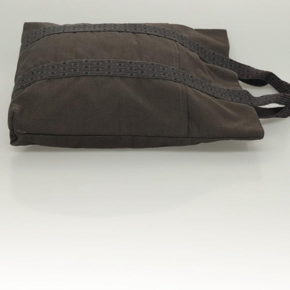 HERMES Her Line Kabas Tote Bag Canvas Gray Silver Auth bs27028
