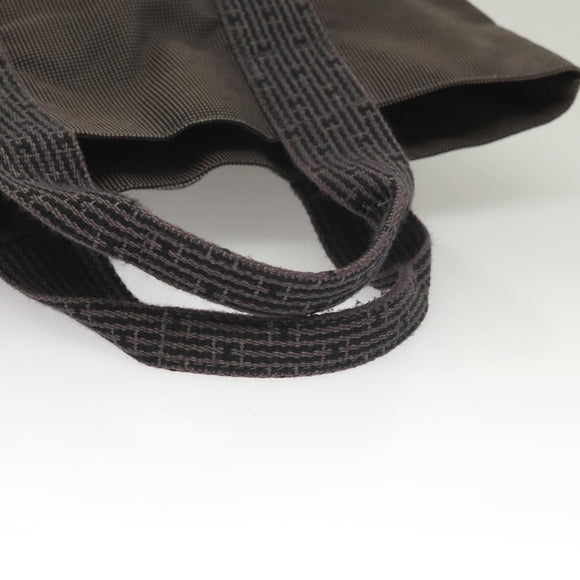 HERMES Her Line Kabas Tote Bag Canvas Gray Silver Auth bs27028