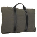 HERMES Fourre Tout Porte Documents Business Bag Canvas Gray Silver Auth bs27029-1