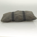 HERMES Fourre Tout Porte Documents Business Bag Canvas Gray Silver Auth bs27029-10
