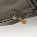 HERMES Fourre Tout Porte Documents Business Bag Canvas Gray Silver Auth bs27029-15