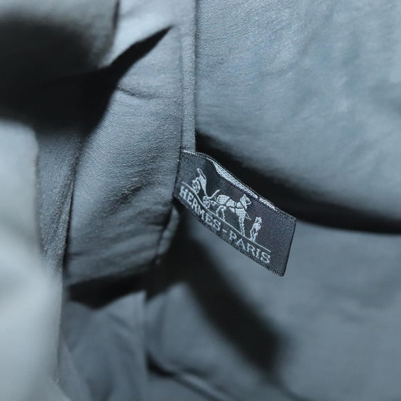 HERMES Fourre Tout Porte Documents Business Bag Canvas Gray Silver Auth bs27029