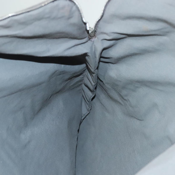 HERMES Fourre Tout Porte Documents Business Bag Canvas Gray Silver Auth bs27029