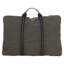 HERMES Fourre Tout Porte Documents Business Bag Canvas Gray Silver Auth bs27029-3