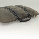 HERMES Fourre Tout Porte Documents Business Bag Canvas Gray Silver Auth bs27029-6