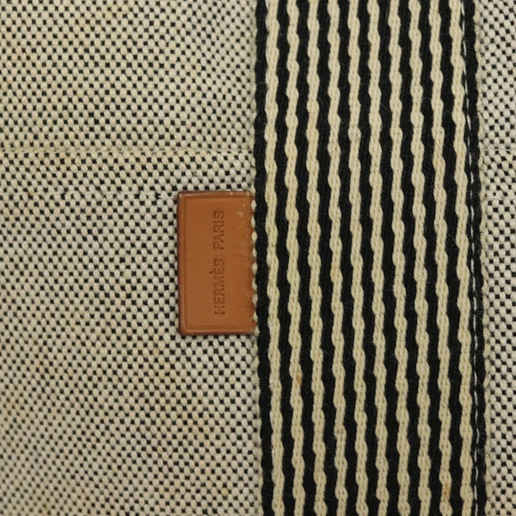 HERMES New Fourre Tout MM Hand Bag Canvas Gray Silver Auth bs27031