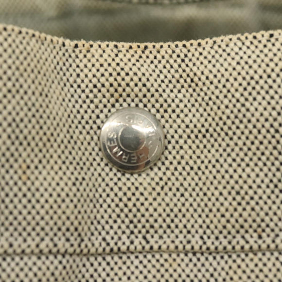 HERMES New Fourre Tout MM Hand Bag Canvas Gray Silver Auth bs27031