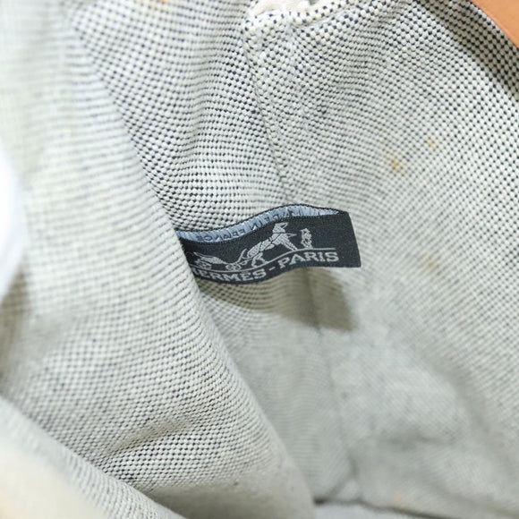 HERMES New Fourre Tout MM Hand Bag Canvas Gray Silver Auth bs27031