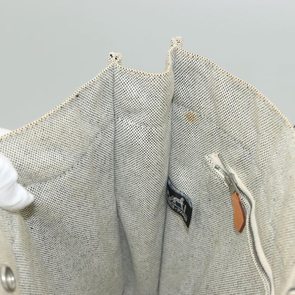 HERMES New Fourre Tout MM Hand Bag Canvas Gray Silver Auth bs27031