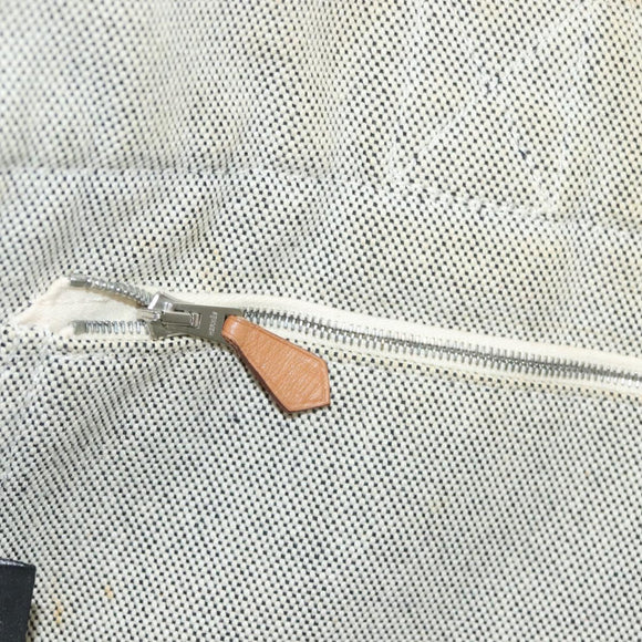 HERMES New Fourre Tout MM Hand Bag Canvas Gray Silver Auth bs27031