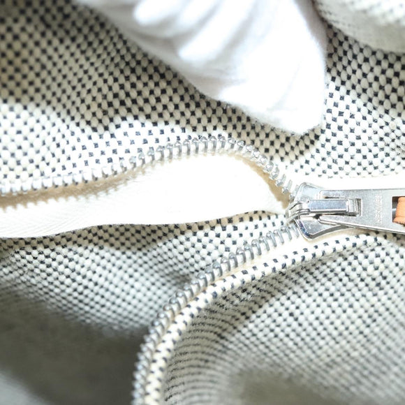 HERMES New Fourre Tout MM Hand Bag Canvas Gray Silver Auth bs27031