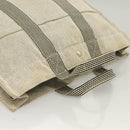 HERMES New Fourre Tout MM Hand Bag Canvas Gray Silver Auth bs27031-6