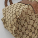 GUCCI GG Canvas Bamboo Tote Bag Beige Silver 232947 Auth bs27063-15