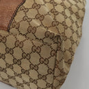 GUCCI GG Canvas Bamboo Tote Bag Beige Silver 232947 Auth bs27063-16