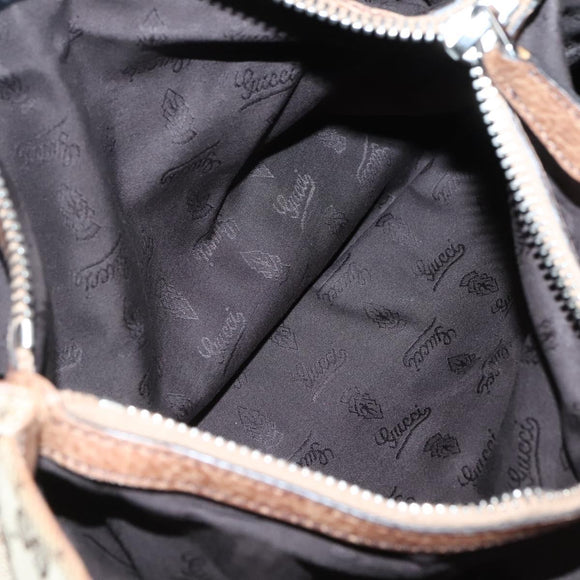 GUCCI GG Canvas Bamboo Tote Bag Beige Silver 232947 Auth bs27063